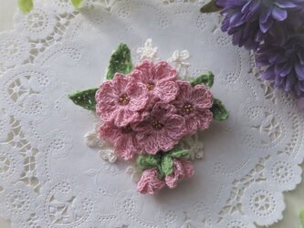 レース編み 桜のブローチ～河津桜～の画像