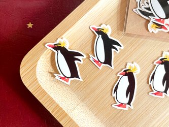 イワトビペンギンのフレークシール 24枚入 手紙 カード 手帳のデコレーションに ミニステッカー 動物 penguinの画像