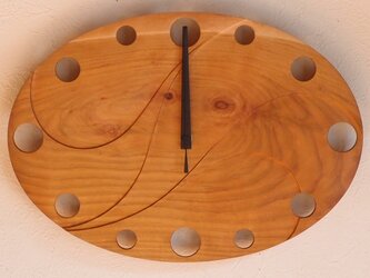 無垢の木の電波掛け時計　さくら　００２４の画像