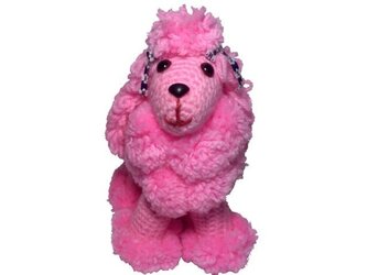 ピンク♡スタンダードプードル♪手編み犬の編みぐるみ可愛い 人形の画像