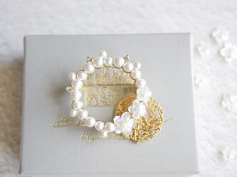サクラとパールのダブルサークルブローチ 〇卒業式・入学式にも〇