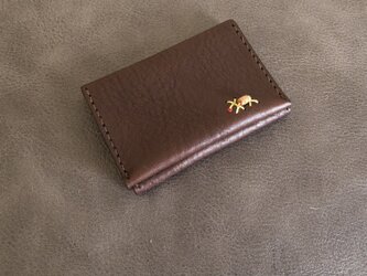 栃木レザー　手縫いのカードケース　（焦茶）の画像