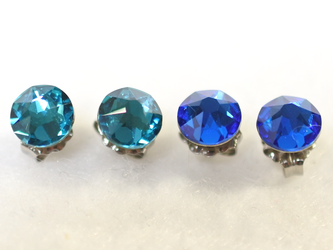 スワロフスキーのセットピアス（6mm・カプリブルー＆ブルージルコン）の画像