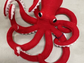 かぎ針編み海洋生物タコかわいい編みぐるみの画像