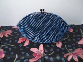 Beaded Pouch ---Blue & Black-- (XL)の画像