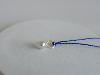 K10 アコヤ真珠のコードネックレス - blue cordの画像