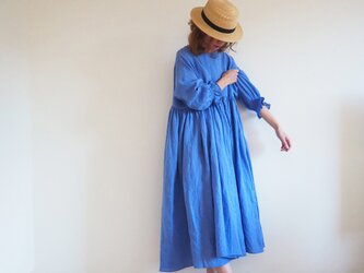 French linen canvas gather one-pieceの画像