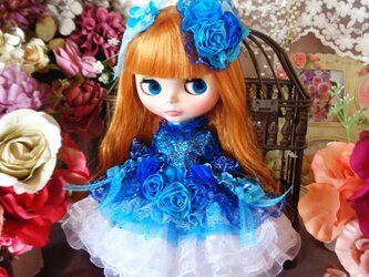 ロリータロマンス 水面の妖精 グラデーションブルーの奇跡 優美で可憐なクラシカルドールドレス豪華5点セットの画像