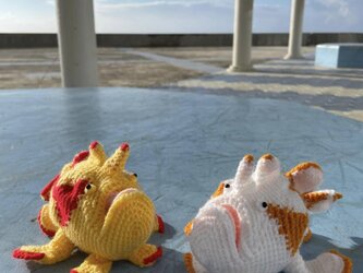 かぎ針編み海洋生物カエルアンコウかわいい編みぐるみ『編み図』の画像