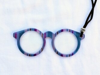 ★ペンダント　ルーペ　メガネ型ストライプ★　母の日　父の日　プレゼント　ギフト　老眼鏡　拡大鏡の画像