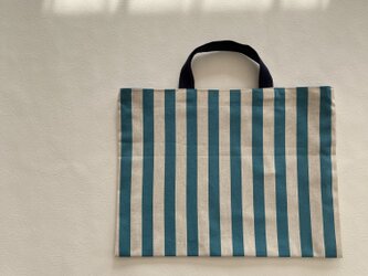 ストライプレッスンバッグ（ブルー）の画像