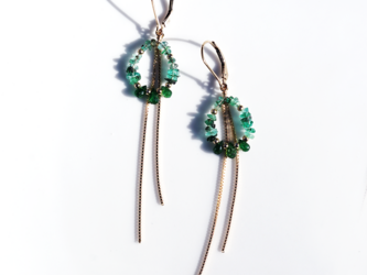 3WAY★エメラルドとグリーンガーネットによる着せ替えピアス　～Britt-Marieの画像