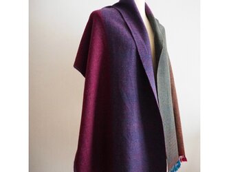 cashmere×lambswool stole   -purple×green-の画像