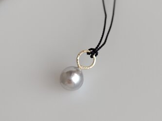 K10 アコヤ真珠のコードネックレス - black cordの画像