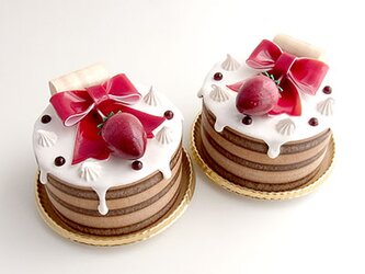 ケーキのオルゴール（de162生クリームとリボン）の画像