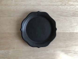 稜花リム小皿（黒マット）の画像