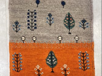 手織りトルコ絨毯 座布団 37×37CM HANDMADE TURKISH CARPET ZABUTON 9069の画像