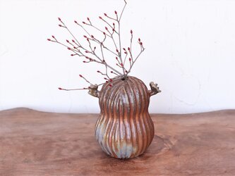 備前焼 花入れ(落花生)　h3-117の画像