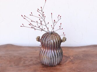 備前焼 花入れ(落花生)　h3-118の画像