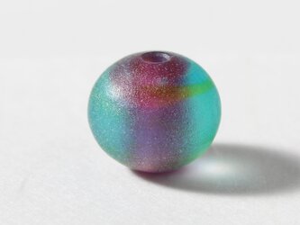 ガラスアクセサリー【赤銅】縞の小石　M288の画像