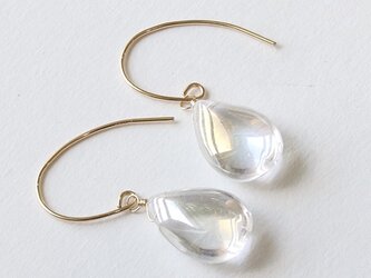 14Kgf  しゃぼんの雫 天然石オーロラクリスタル ピアス/イヤリング -- --Soap bubbles--の画像