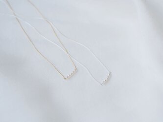〔Silver925〕ビーディングチェーン淡水パールラインネックレスSV(TM-N117)の画像