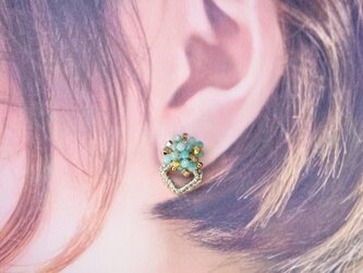 キャビアクラウン 希望の粒（ピアス）アマゾナイト   ※イヤリング付け替え可の画像