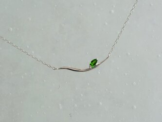 Vindur necklace　クロムトルマリン　天然石シルバーウェーブネックレス　silver925　グリーン　緑の画像