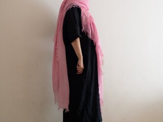 シルクカシミヤ　草木染ストール　＜なでしこ＞の画像