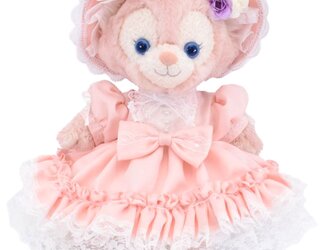 リーナ・ベル 服 着せ替え コスチューム ボンネット付フリルドレス 桜色 本体無 Sサイズ用の画像