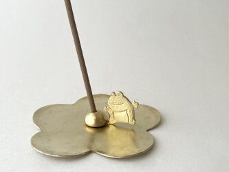 受注制作「カエルくんお香立て」真鍮の画像