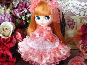 ロリータロマンス マカロンピンクの妖精 エプロン＆ブーケブローチ付きドールドレス豪華7点セットの画像