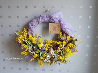 ミモザのパープルなハーフwreathの画像