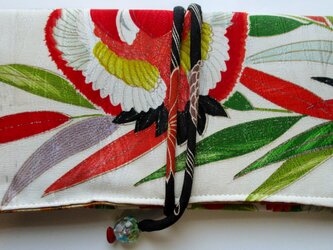 ６９８０　振袖で作った和風財布・ポーチ　＃送料無料の画像