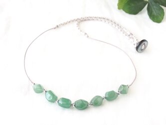 Green×Silver Short Necklace（グリーンアベンチュリン）の画像