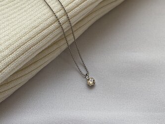 Vintage Swarovski ヴィンテージスワロフスキークリスタル一粒ネックレス　50ｃｍの画像