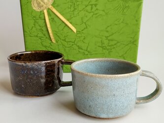 灰釉コーヒーカップセットの画像