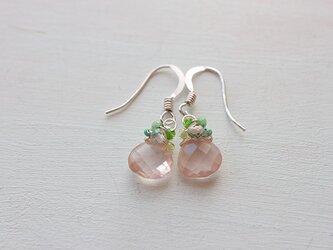 ローズクォーツ＊AAA＊桜＊マルチカラージェム＊シルバー925ピアス＊no.64５の画像