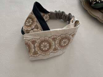 刺繍リボン クロスヘアバンド no.3の画像