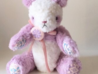 【現品限り】こぎん刺しのパンダのぬいぐるみ　すみれの画像