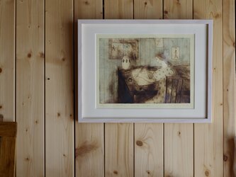 「あしながおじさん」額付き　紙版画　の画像
