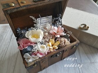 リングピロー＊フラワートランクbox＊ピンクの画像