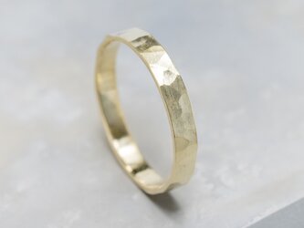 つや消し槌目 真鍮フラットリング 3.0mm幅 マットハンマー｜BRASS RING｜948の画像
