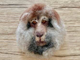 チベットモンキーの顔ブローチの画像