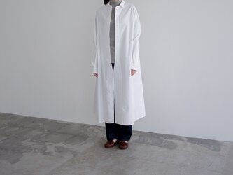 cotton weather/ long shirt one piece/whiteの画像