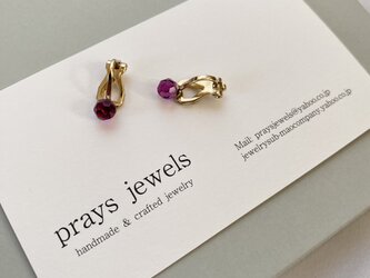 Vintage Swarovski ヴィンテージスワロフスキークリスタル大人ピンクの一粒クリップオンイヤリングの画像