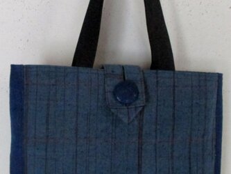 ７００４　紬で作った手提げ袋（タブレット入れ）　＃送料無料の画像