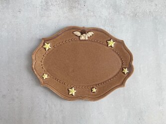 陶刻輪花皿「天使とひととき」の画像