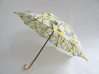ブロックプリント/バンブー持ち手日傘の画像
