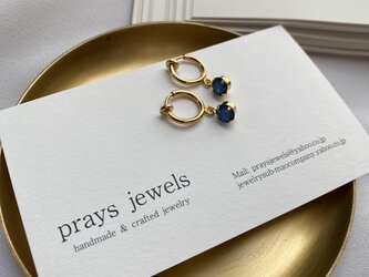 Vintage Swarovski ヴィンテージスワロフスキーホワイトオパールスカイブルークリスタルフープイヤリングの画像